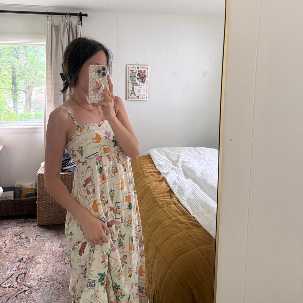 Maison d’Amélie Euro Vacation Tile Linen Blend Dress